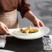 CEUYGT White Ceramic Plate - Simple, Elegant Plate for Everyday Dining and Special Occasions